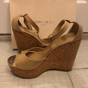 Patent leather jimmy choo wedges sz 40
